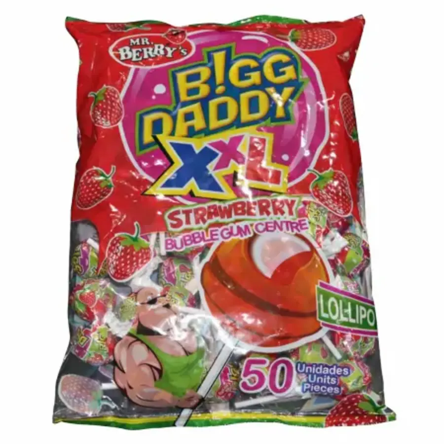Big Daddy Strawberry Lollipop 50Pcs